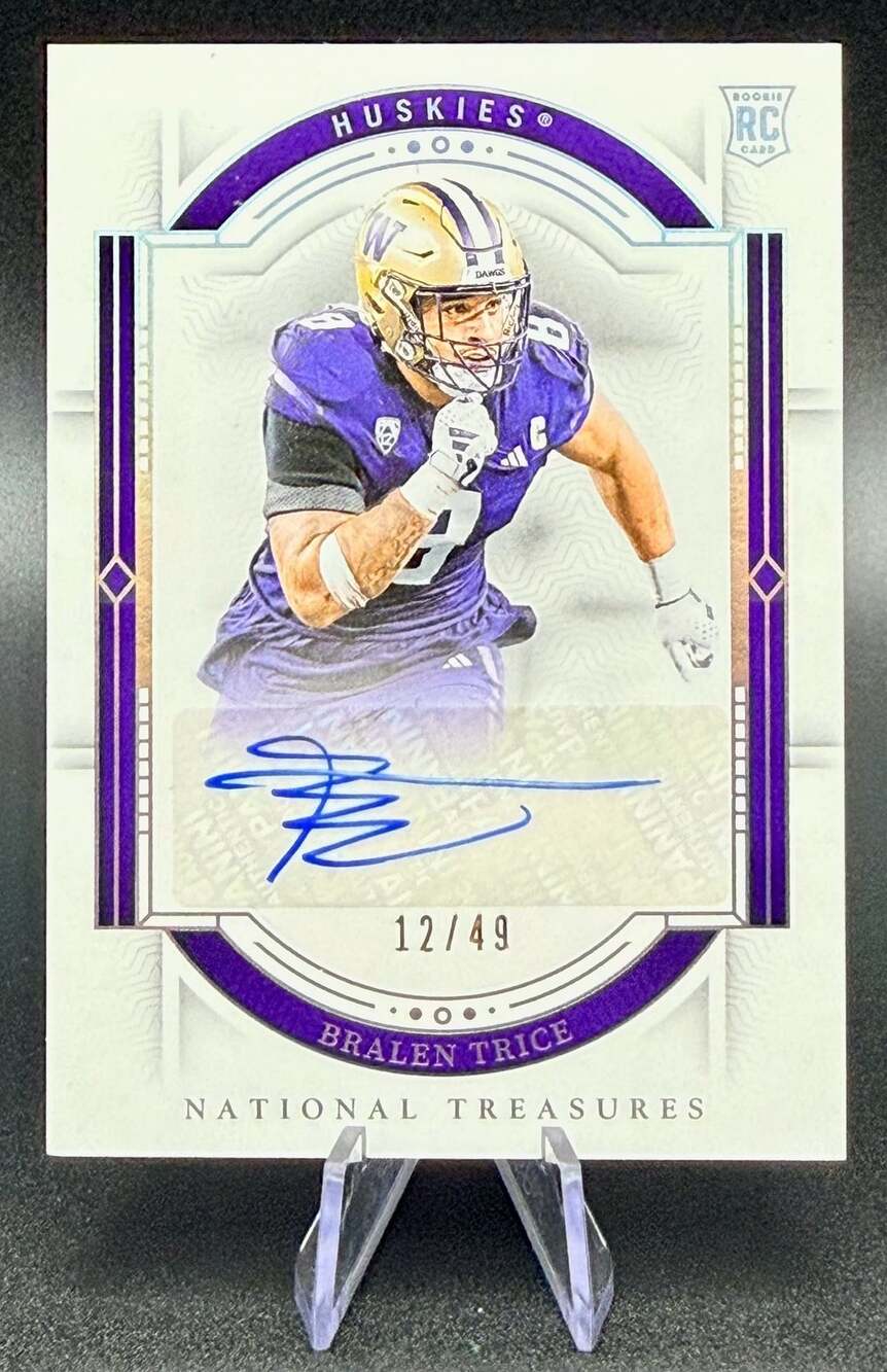 Bralen Trice Washington Huskies National Treasures Rookie Auto Card /49 Football